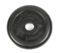 Диск обрезиненный Lite Weights 2471LW 26мм 1,25кг, черный