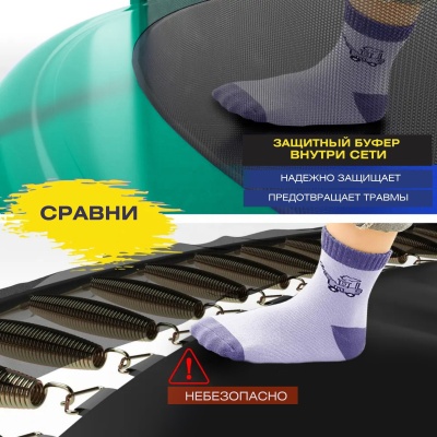 Батут с защитной сеткой "PERFETTO SPORT PREMIUM MOVING 10" диаметр 3,0 м зеленый